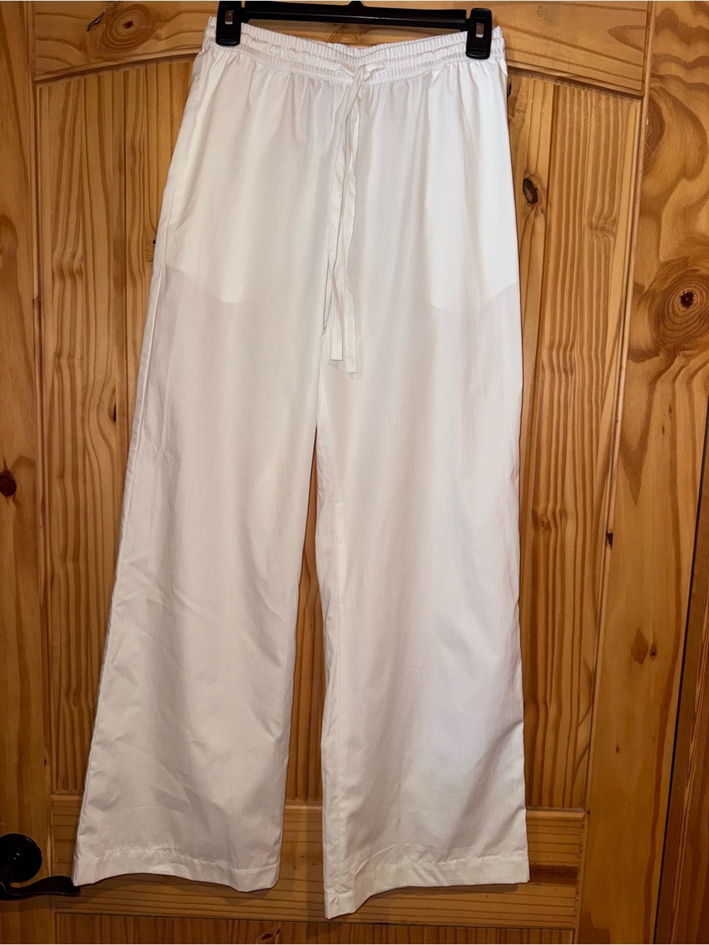 ENZA Costa 100% Cotton Wide Leg Pant White